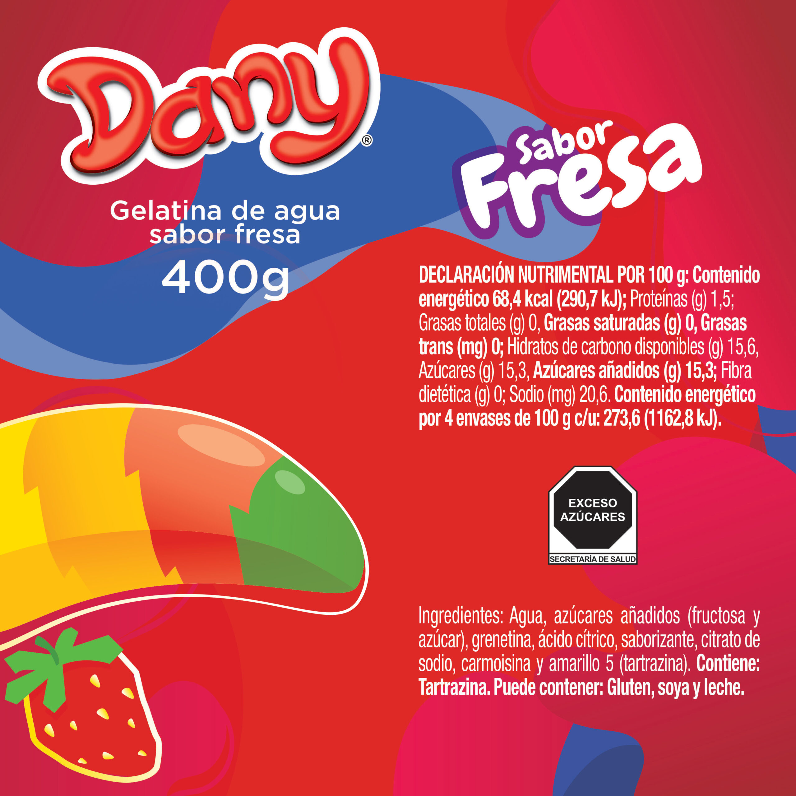 Disfruta el Multipack de Gelatina Dany de Fresa